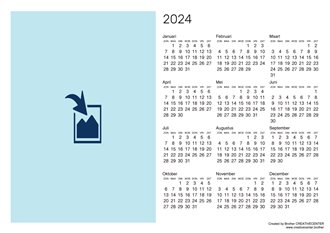 Blanco kalender Landschap oriëntatie 2024