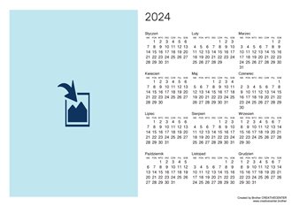 Pusty kalendarz krajobrazu 2024