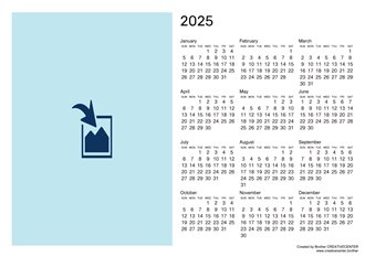 Printable Calendar for Free - Blank Calendar Landscape 2025 | Brother Creative Center