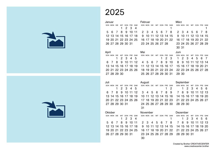 Leerer Kalender im Querformat 2024