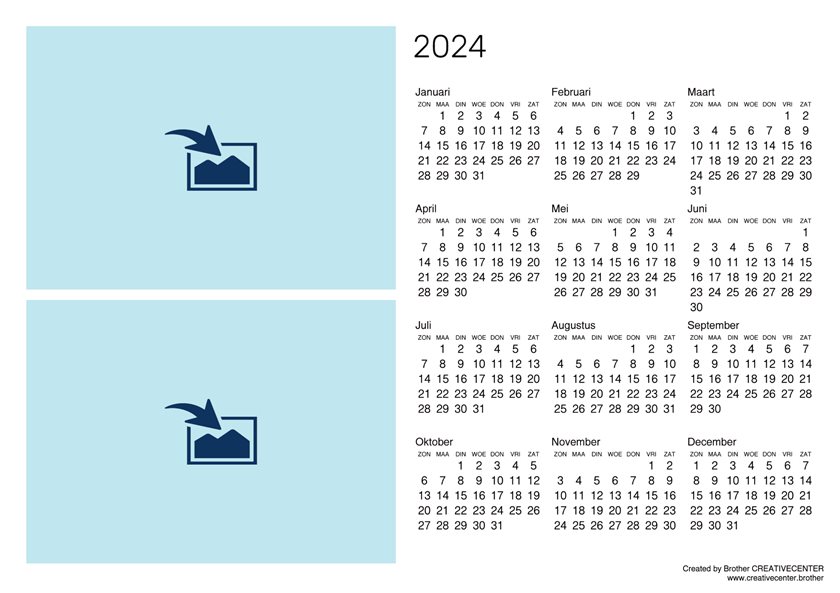 Lege kalender in landschap 2024