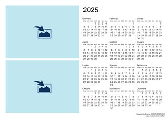 Calendario vuoto in orizzontale 2024