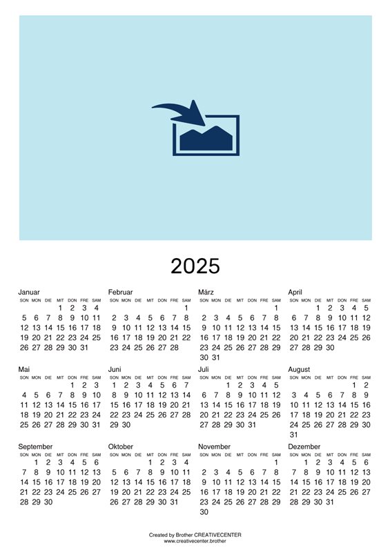 Kostenlose Kalender zum Ausdrucken - Blanko Kalender Bild 2025 | Brother Creative Center