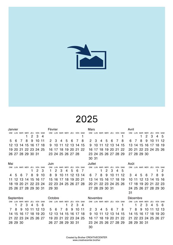 Calendrier imprimable gratuitement - Calendrier vierge Portrait 2025 | Brother Creative Center
