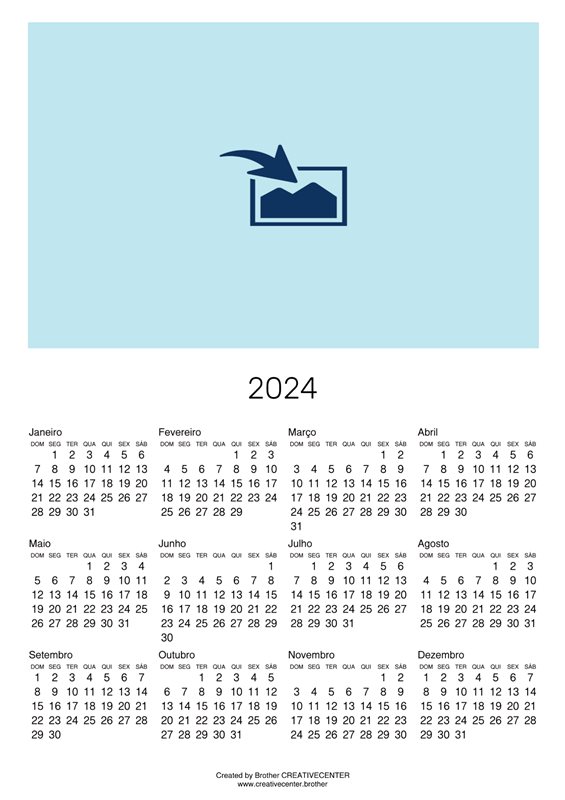 Calendário em branco Retrato 2024