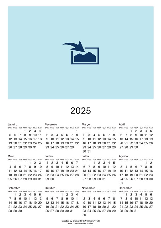 Calendários imprimíveis grátis - Calendário em branco Retrato 2025 | Brother Creative Center