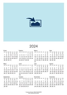 Calendario blanco Retrato 2024