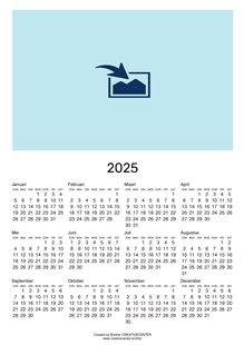 Gratis afdrukbare kalender - Blanco kalender portret 2025 | Brother Creative Center