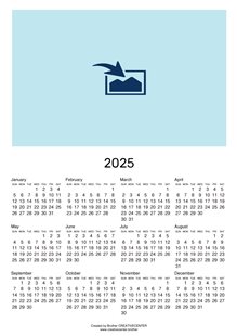 Printable Calendar for Free - Blank Calendar Portrait 2025 | Brother Creative Center