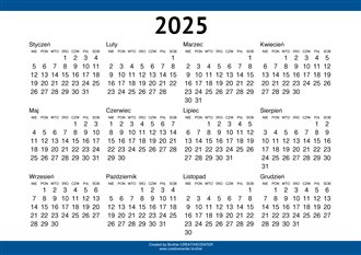 Bezpłatna kalendarze - Granica niebieska pojedyncza 2025 | Brother Creative Center