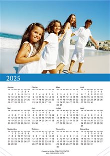 Calendrier imprimable gratuitement - Bleu et blanc 2025 | Brother Creative Center