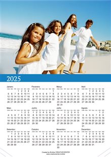 Calendários imprimíveis grátis - Azul e branco 2025 | Brother Creative Center