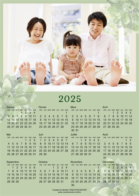 Calendrier imprimable gratuitement - Botanique 2025 | Brother Creative Center
