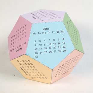 Calendários imprimíveis grátis - Calendário Dodecaedro | Brother Creative Center