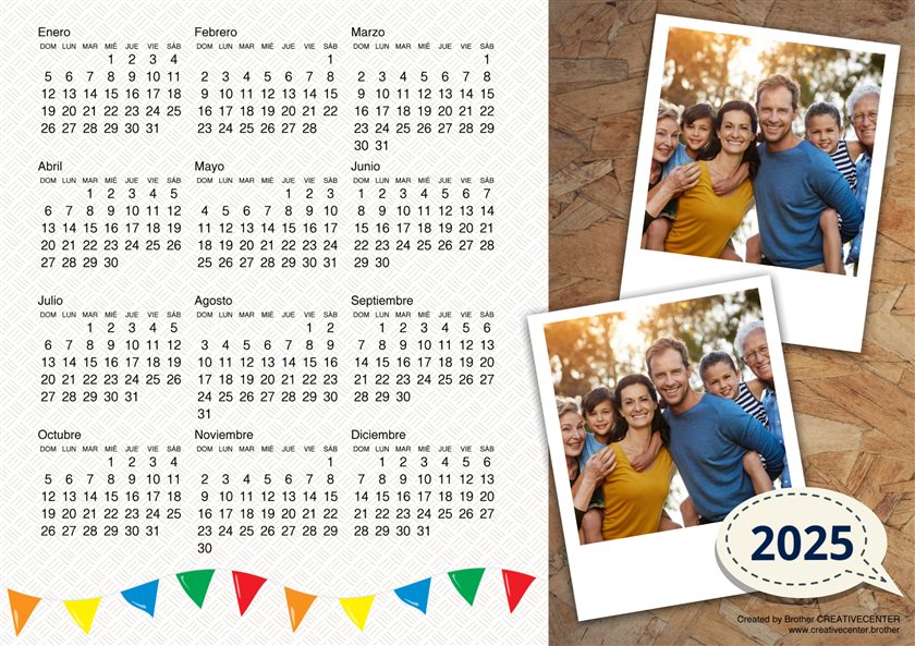 Calendarios imprimibles gratis - Recuerdos familiares 2025 | Brother Creative Center