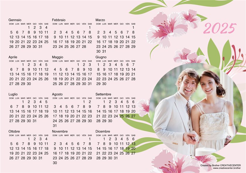 Calendari gratuiti da stampare - Bellezza Floreale 2025 | Brother Creative Center