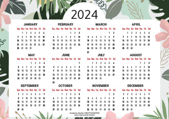 Printable Calendar for Free - Island paradise 2024 | Brother Creative Center