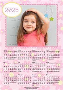Calendrier imprimable gratuitement - Belle rose 2025 | Brother Creative Center