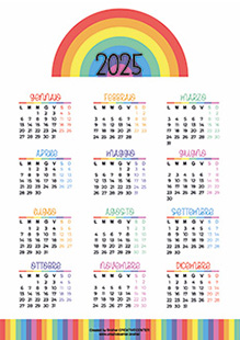 Calendari gratuiti da stampare - Colori dell'arcobaleno 2024 | Brother Creative Center