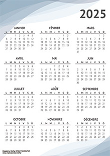 Calendriers imprimables gratuits 2024