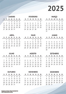 Calendários imprimíveis grátis - Sombras 2025 | Brother Creative Center