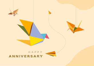 Anniversary paper cranes