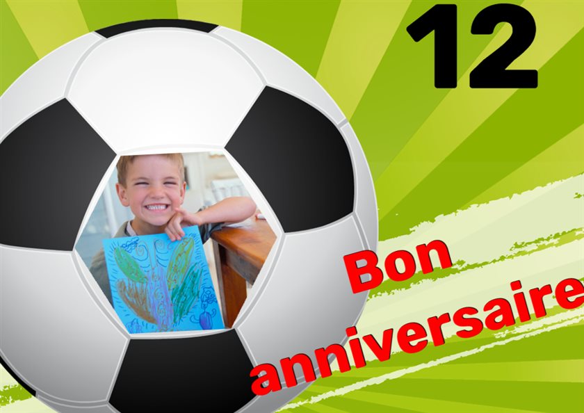 Carte d'anniversaire football personnalisée à imprimer