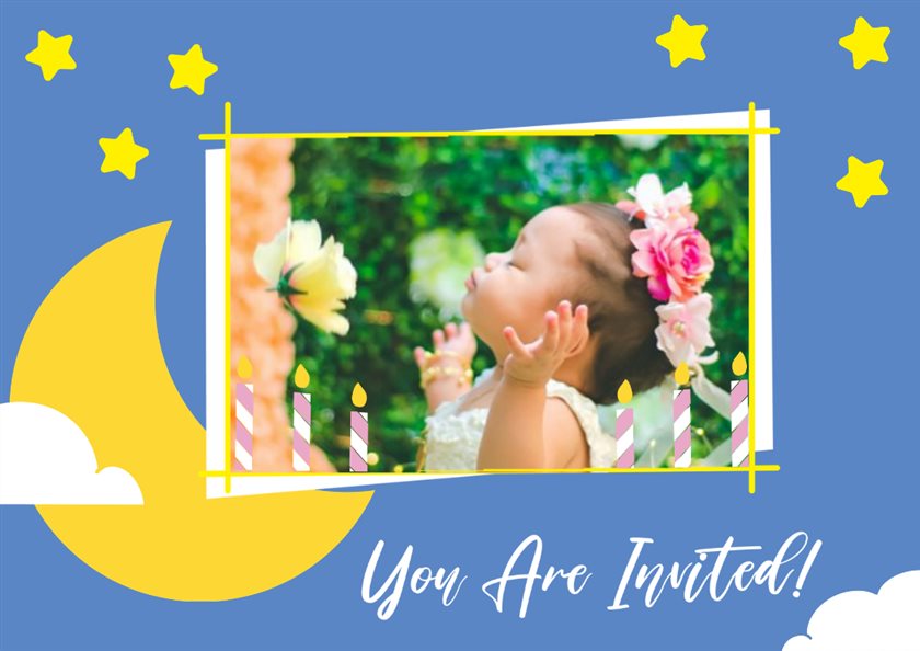 Printable Card & Invitation for Free - Starry night birthday invite | Brother Creative Center