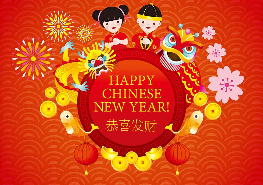 Chinese New Year Greetings Card Template