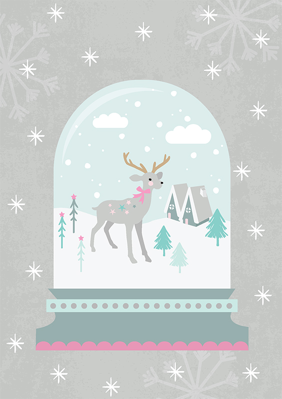 Christmas globe with reindeer