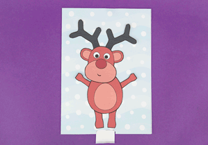 Cartão animado com rena