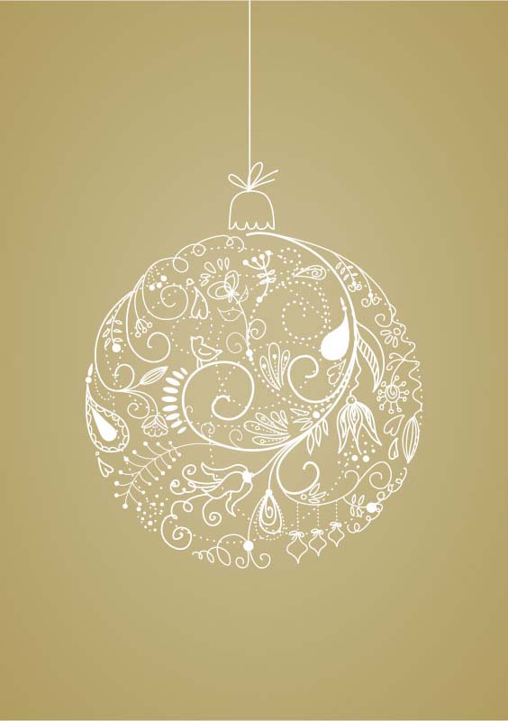 Karte Christbaumschmuck Gold