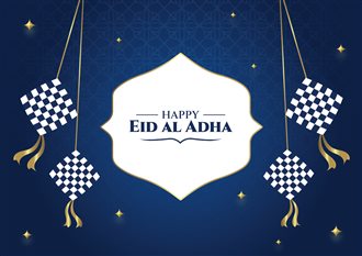 Royal Blue Happy Eid Al Adha