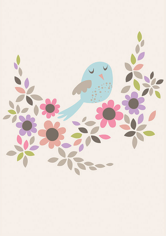 Bird with Flowers 2