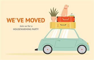 Free Printable Card & Invitation Template - Housewarming party - Road trip | Brother Creative Center