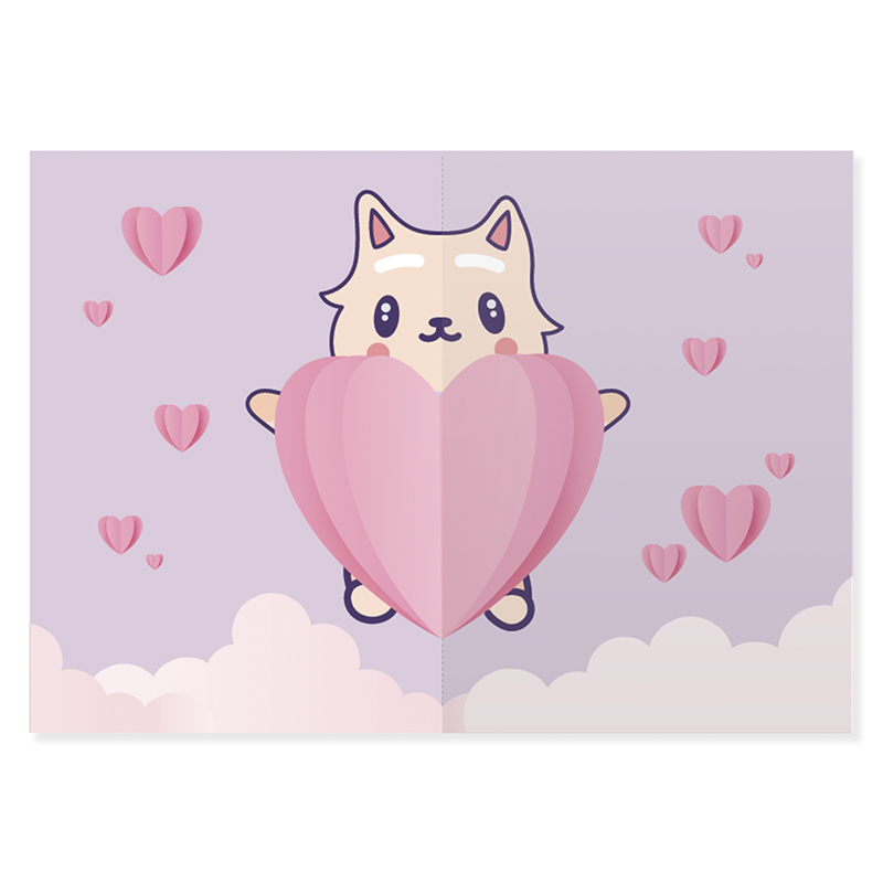 Valentine Cat Pop-Up Card