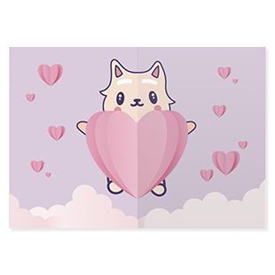 Valentijn Kat pop-up kaart