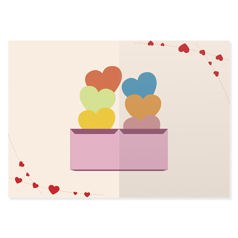 Cartão pop-up com coração dos Namorados
