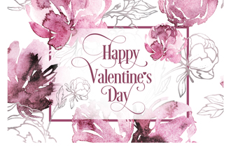 Kostenlos druckbare Karten und Einladungen - Aquarell zum Valentinstag | Brother Creative Center