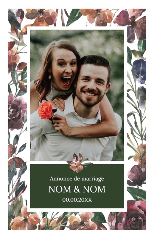Cartes et invitations imprimable gratuitement - Mariage - fleurs | Brother Creative Center