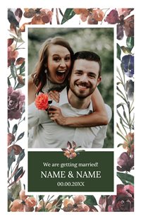 Free Printable Card & Invitation Template - Botanical wedding | Brother Creative Center