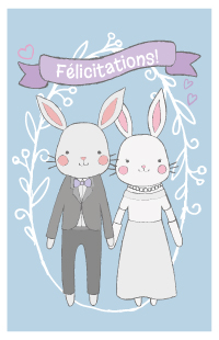 Cartes et invitations imprimable gratuitement - Lapins amoureux | Brother Creative Center