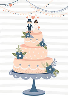 Free Printable Card & Invitation Template - Wedding Cake