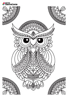Free Printable Coloring Page Template - Magical Owl | Brother Creative Center