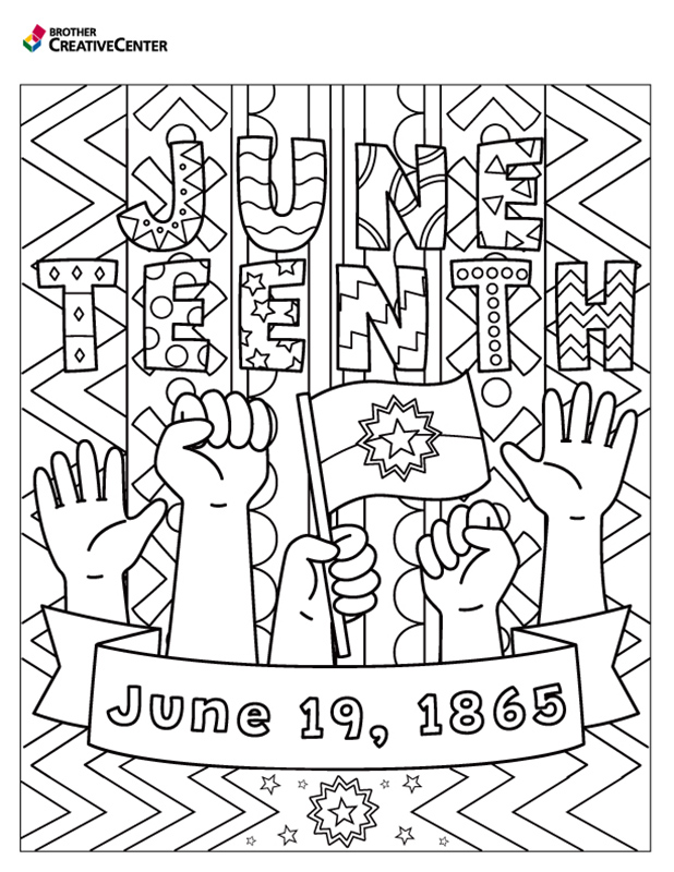 Free Printable Coloring Page Template - Juneteenth Coloring | Brother Creative Center