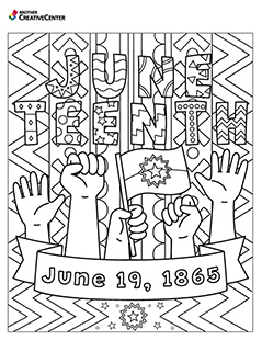 Free Printable Coloring Page Template - Juneteenth Colorling | Brother Creative Center