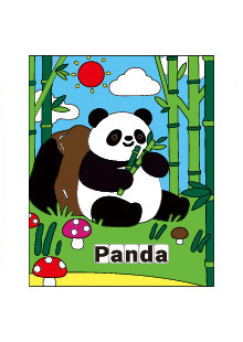 可打印的免费填色页模板 - 可爱熊猫涂色卡 | Brother Creative Center