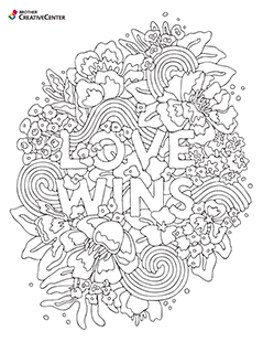 Pages de coloriage imprimables gratuitement - L'amour gagne toujours - coloriage | Brother Creative Center