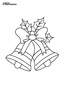 Printable Colouring Page for Free - Christmas bells | Brother Creative Center
