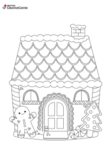 Maison de pain d'épice Page de coloriage